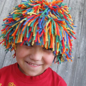 Yarn Wig Sewing Pattern, Halloween costume wig tutorial, PDF instant download digital pattern, Pattern for children and adult image 2