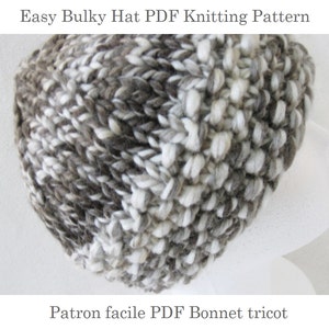 Easy hat knitting pattern Quick bulky beanie for adult Instant download PDF pattern image 5