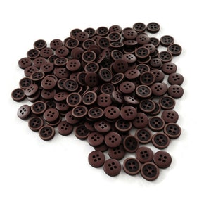 10 dark brown resin sewing buttons Pick your size: 9mm, 10mm or 11mm image 4