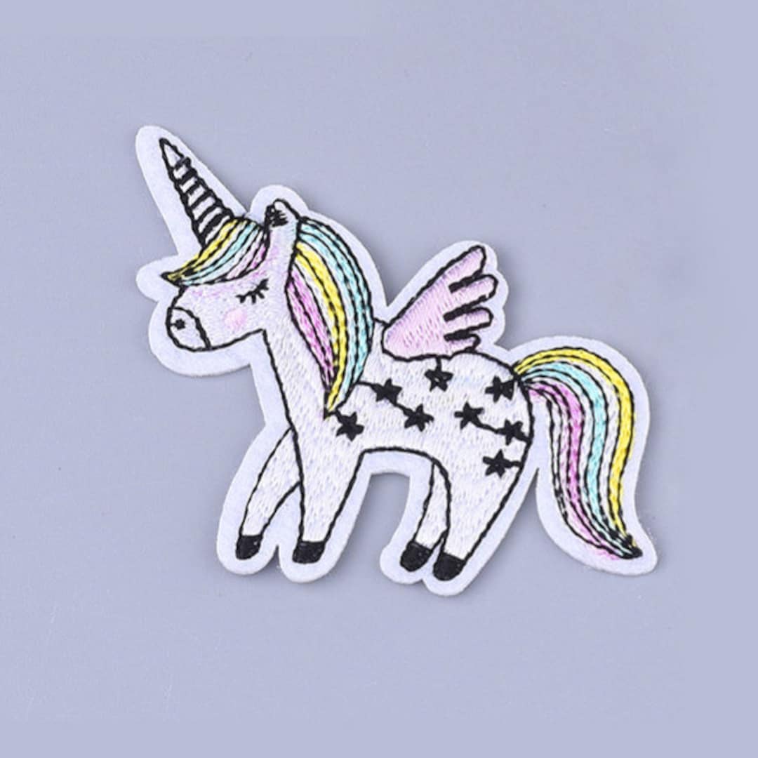 Rainbow Unicorn Iron on Patches, Cute Embroidered Patch, Kids Sew