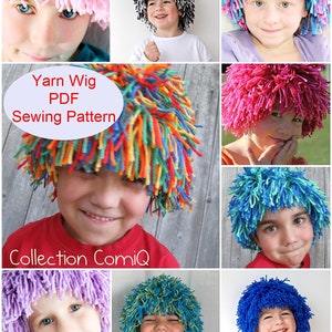 DIY Yarn Wig Sewing Pattern Halloween kids costume wig tutorial PDF e pattern for children and adult image 1