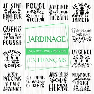 Assortiment JARDINAGE, Lot de fichiers de découpe SVG, PNG pour impression, Téléchargement instantané