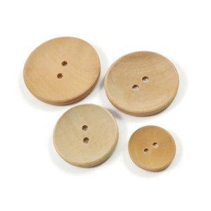 Unfinished wooden sewing buttons 20, 30, 35 or 40mm large buttons