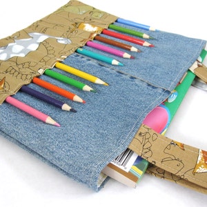 DIY coloring bag sewing pattern, Instant download art bag tutorial, PDF Children sewing digital pattern image 1