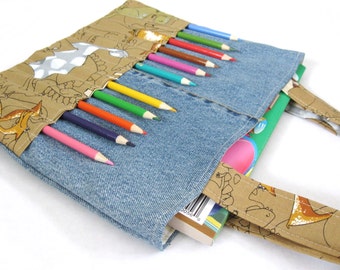 Modello di cucito per borsa da colorare fai da te, tutorial per