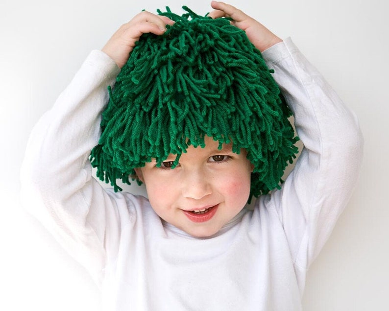 Yarn Wig Sewing Pattern, Halloween costume wig tutorial, PDF instant download digital pattern, Pattern for children and adult image 3