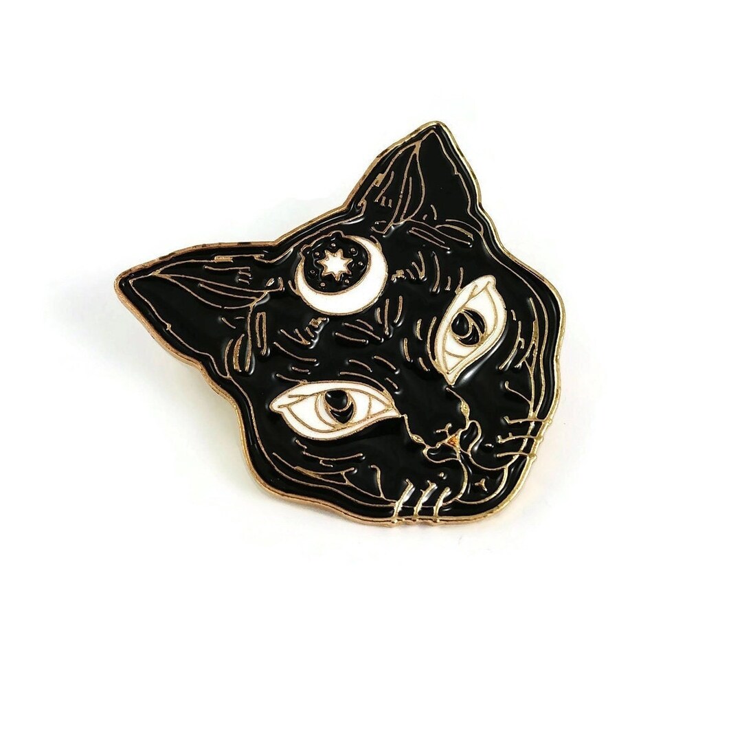 Magic Cat Pin Black Cat Hard Enamel Pin, Wiccan Witch Brooch, Pagan Pin Badge Gift ...