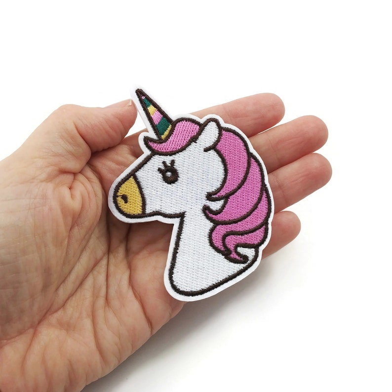 Big unicorn iron on patch, embroidered patch, kids sew on patch image 2