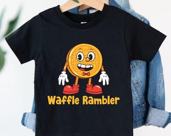 Camiseta Waffle Rambler: Camiseta de algodón con diseño de cómic Waffle para niños pequeños y jóvenes