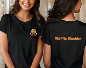 Camiseta Waffle Rambler: logotipo delantero y eslogan trasero, 100 % algodón