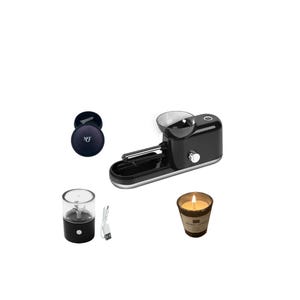 Electric Rolling Machine – Automatic Cone Filler with Removable Tray and Accessory Kit +grinder+puck+candle