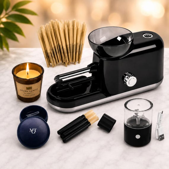 electric rolling machine for cigarettes Automatic Cigarette Cigarette Injector Maker, Diameter: 6.5mm, Power Plug:EU Plug(Blue) This machine is designed to work with both standard size Electric Cigarette Rolling Machine Tobacco
