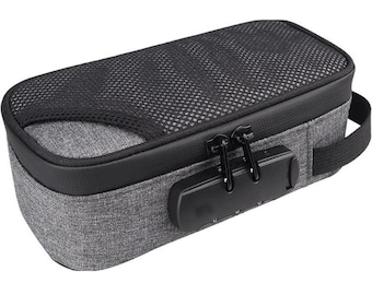 Gray Smell Proof Bag with Lock – Compact Travel Organizer, Lockable Storage Pouch, Minimalist Gift