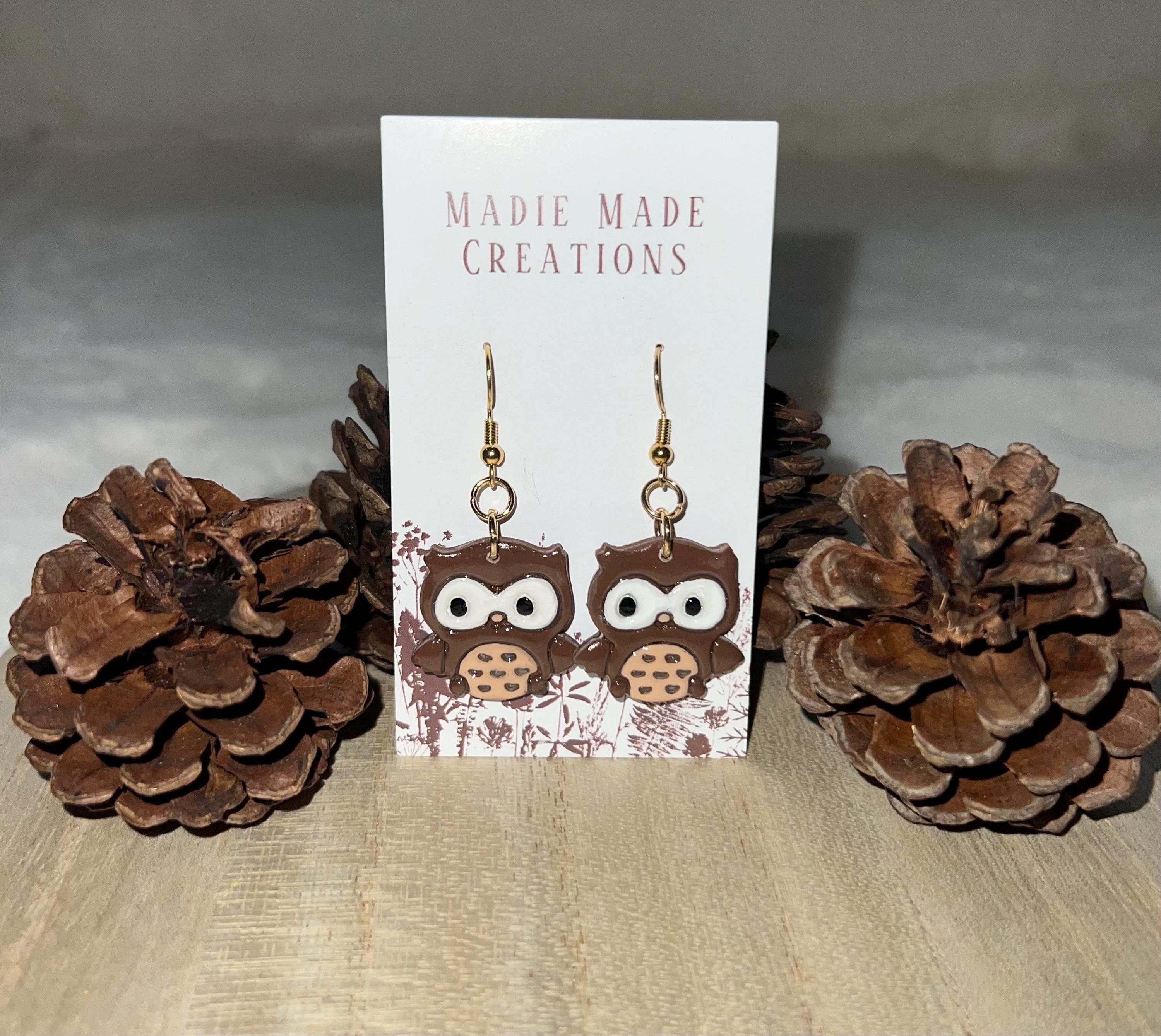 Owl dangle earrings