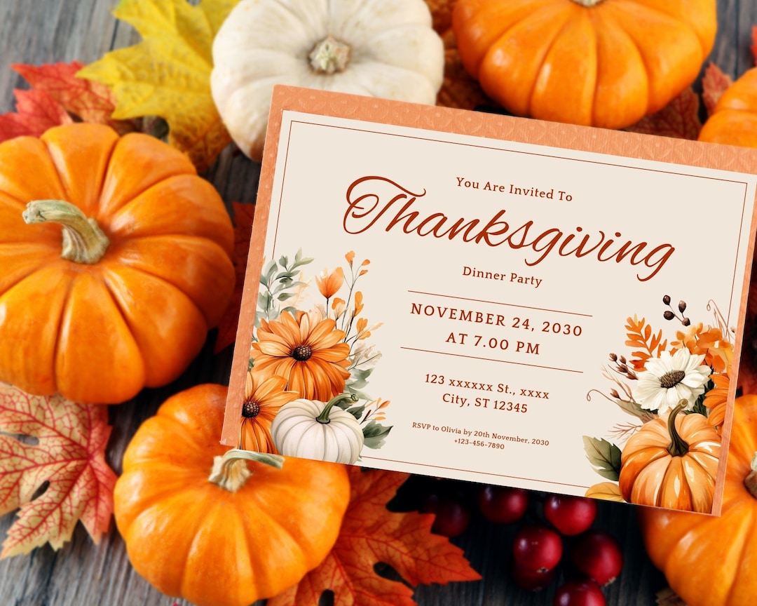 SELF EDITABLE Thanksgiving Invitation Friendsgiving Invitation