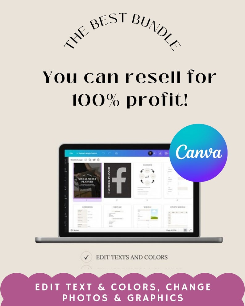 Master Resell Rights Canva Social Media Planner PLR Templates PLR ...