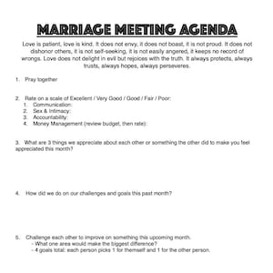 Marriage Meeting Agenda Template