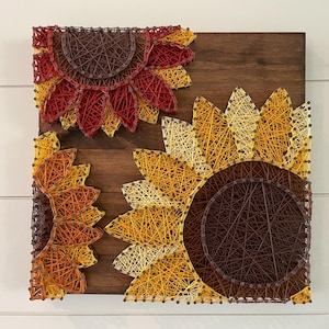 String Art Sunflower Trio