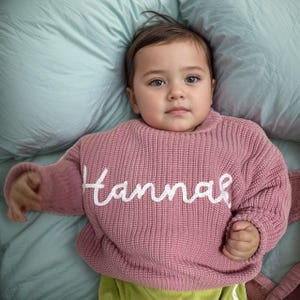 Suéter infantil bordado com letras personalizadas, Um presente da tia para uma menina - Presente de Natal, presentes de aniversário para bebês, presentes de Natal