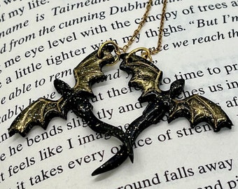 Flying Dragon Earrings, Gold Plated Threader earrings, Fourth Wing Inspired