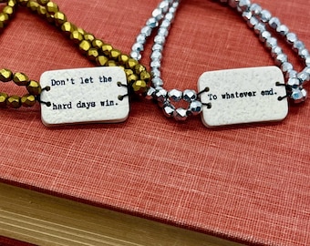 Book lover Romantasy quote Affirmation bracelet Sarah J Mass ACOTAR TOG Feyre Aelin