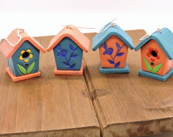 3-D Birdhouse Earrings | Lightweight | polymer clay