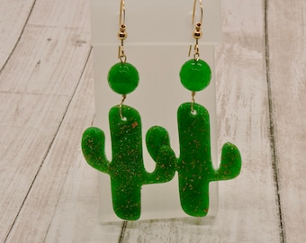 Golden Cactus Earrings