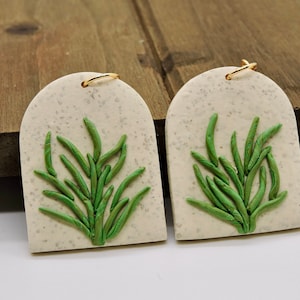 Faux Rosemary clay earrings