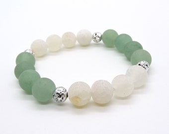 Aventurine and Agate stretch bracelet