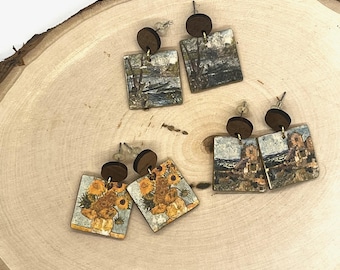 Van Gogh painting earrings