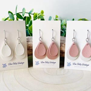 Faux Leather Teardrop Earrings, Handmade Earrings, Lightweight Earrings, Teardrop Earrings, Leather Earrings, Minimalist Earrings