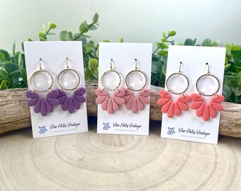 Pendientes colgantes ALISSA de arcilla polimérica, joyería ligera hecha a mano.