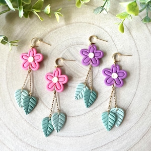 The ELLIE Polymer Clay Earrings, Daisy Earrings, Handmade Earrings, Lightweight Earrings, Dangle Earrings, Drop Earrings, Flower Earrings