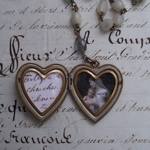 Antique Locket Necklace Antique Assemblage Necklace Jeanne d/'Arc Vintage Assemblage Necklage Saint Necklace Joan of Arc Locket Necklace