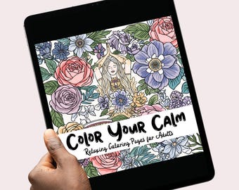 Mindfulness Coloring Book Printable for Adults – 35 Self-Care Pages – Instant Download PDF