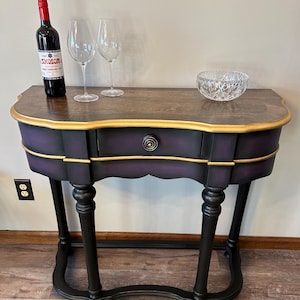 Refinished vintage consoletafel uit de jaren 90, instaptafel, salontafel, accenttafel