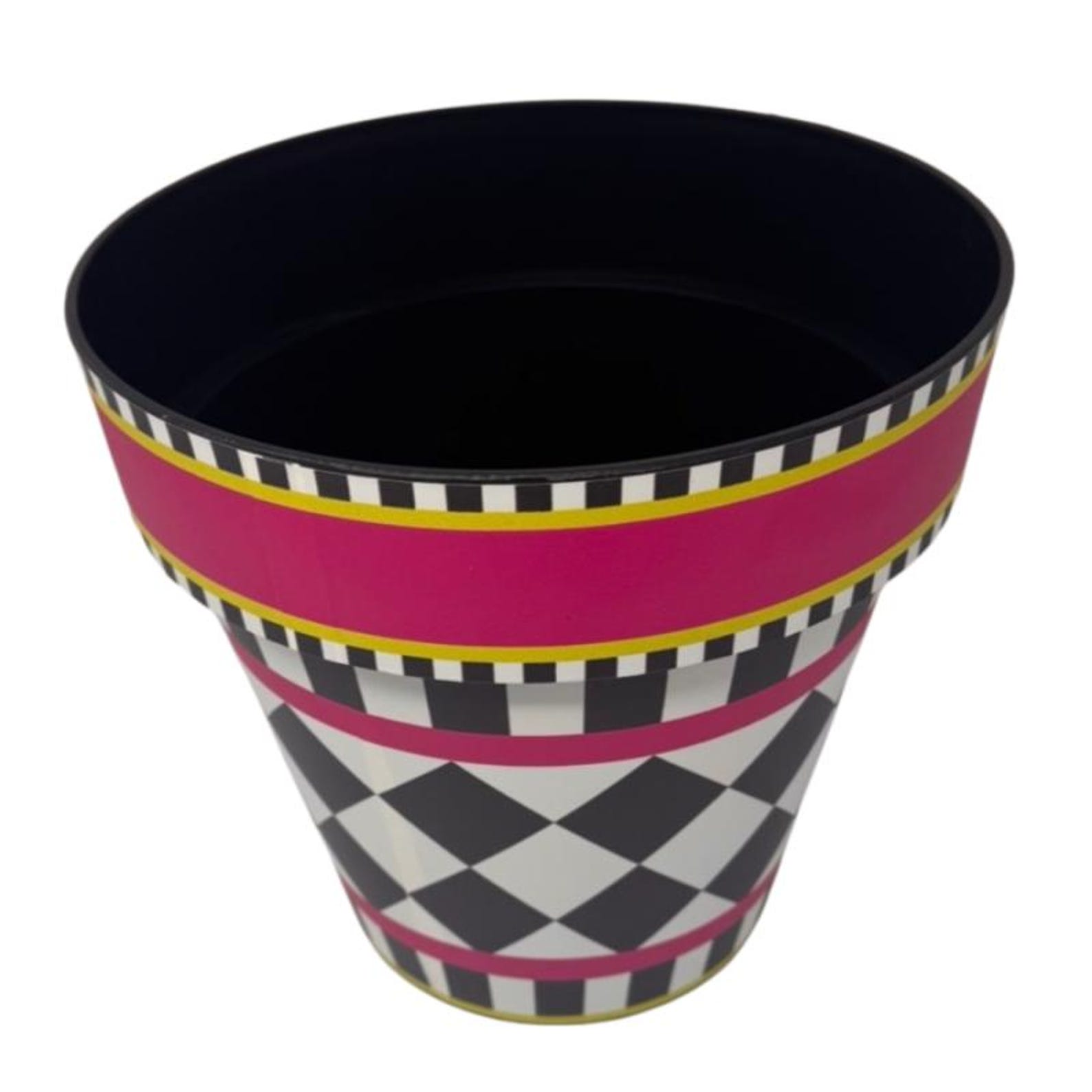 Compact Checkerboard Neon Checkerboard Planter - Compact Size for Small Spaces, Vibrant ...