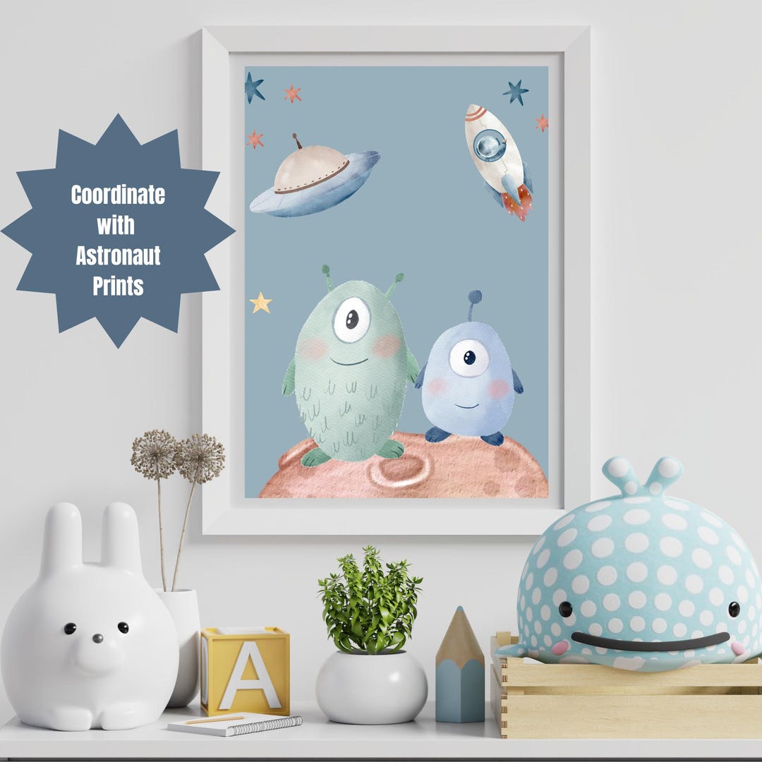Watercolor Outer Space Baby Nursery Digital Art | Galaxy Astronaut ...