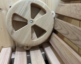 Tampa de ventilação para sauna em cedro – Fluxo de ar ajustável e redondo, 10 cm (4")