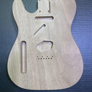 Left Handed T Style Guitar Body 1 Piece Guanacaste Parota 4.6 lb CNC Cut Unfinished
