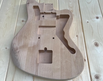 Unfinished Red Alder Jazzmaster Style Guitar Body – CNC Made, 3-Piece Glued, 4.15 lb