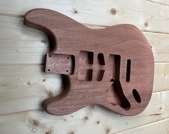 Left-Handed Stratocaster-Style Guitar Body • One-Piece Solid Mahogany • HSH Routing • CNC Handcrafted Precision