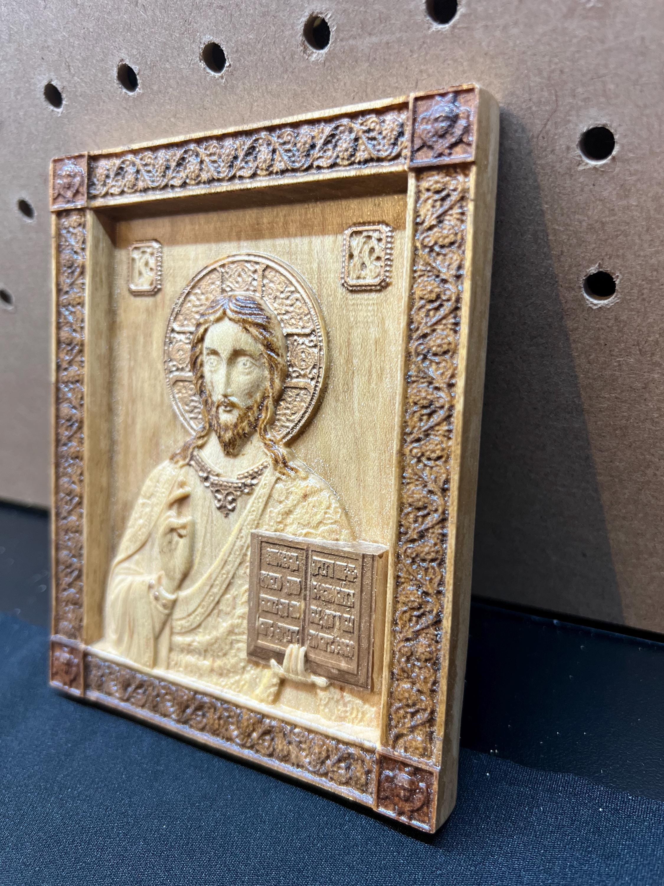 Hand-carved Wood Orthodox Icon of Jesus Christ – Religious Wall Art - Etsy