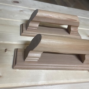 Cedar Wood Sauna Door Handles – Set of 2 – 10&quot;x2.5&quot;x3.5&quot; – Handmade – Unfinished