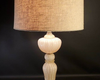 Vtg delicate murano glass table lamp pale pink italian gold ornate base Rewired
