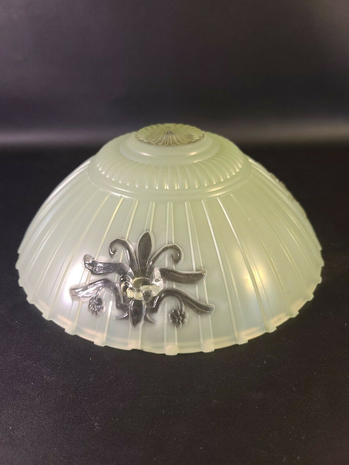 Vintage green glass light shade cover 10 diameter Etsy