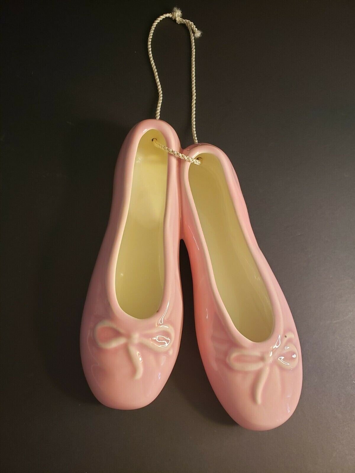 Vintage ceramic porcelain pink ballet slippers wall hanging Etsy