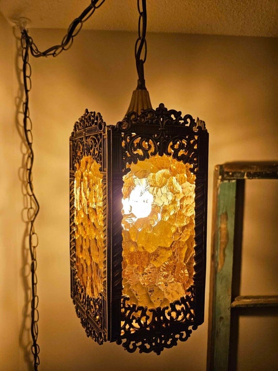 Plug in pendant light mid century sale