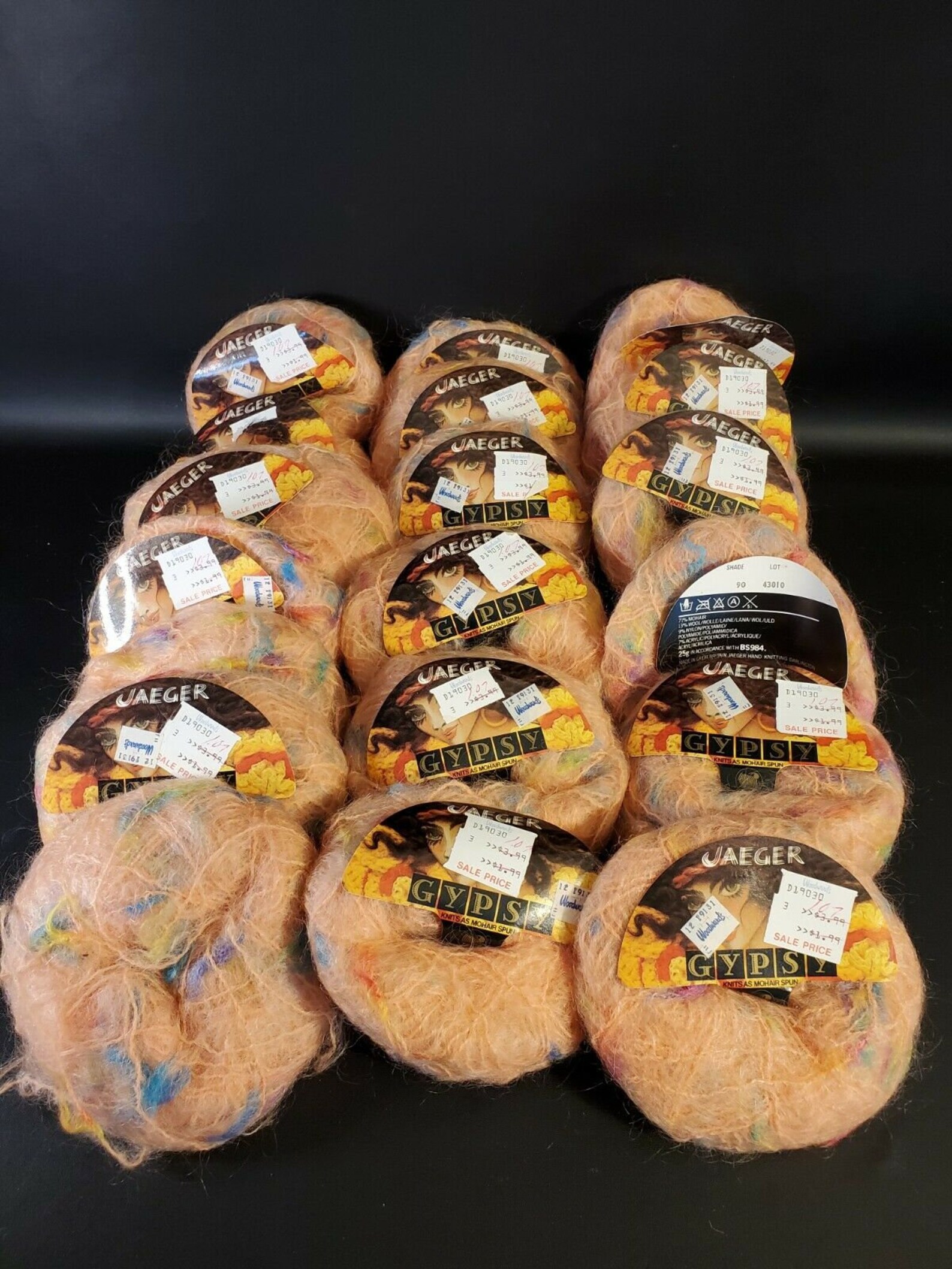 Lot of 3 vtg jaeger gypsy spun mohair wool yarn tangerine Etsy
