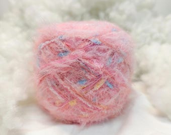 Art Yarn, &quot;Pink Stardust&quot;, Soft Yarn, Hand-Blended Pink Fiber, Perfect for Knitting, Crochet, and Artistic Fiber Creations, Knitting Yarn